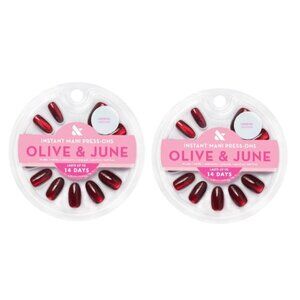 Olive & June Press On Nails Mani Obsessed Medium Length Almond Shape 2 Pack